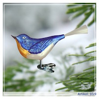 Bluebird of Happiness  with Spun Glass Tail, Large