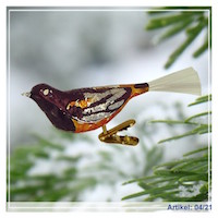 Oriole, Black and Orange, on Clip with Spun Glass Tail